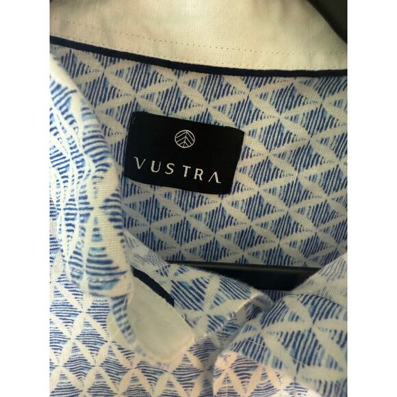 Vustra Men’s Blue geometric design Button Down Shirt Size L - Picture 6 of 8